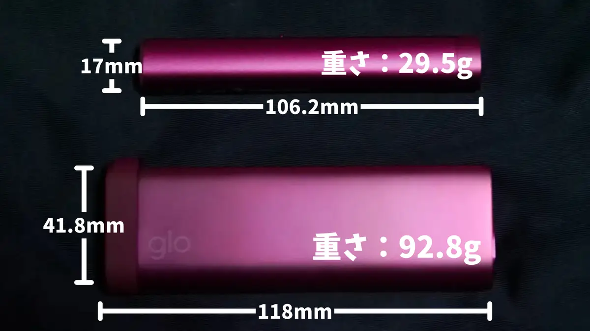 glo Hilo Plus（グロー・ヒーロ・プラス） 実測したサイズと重さ