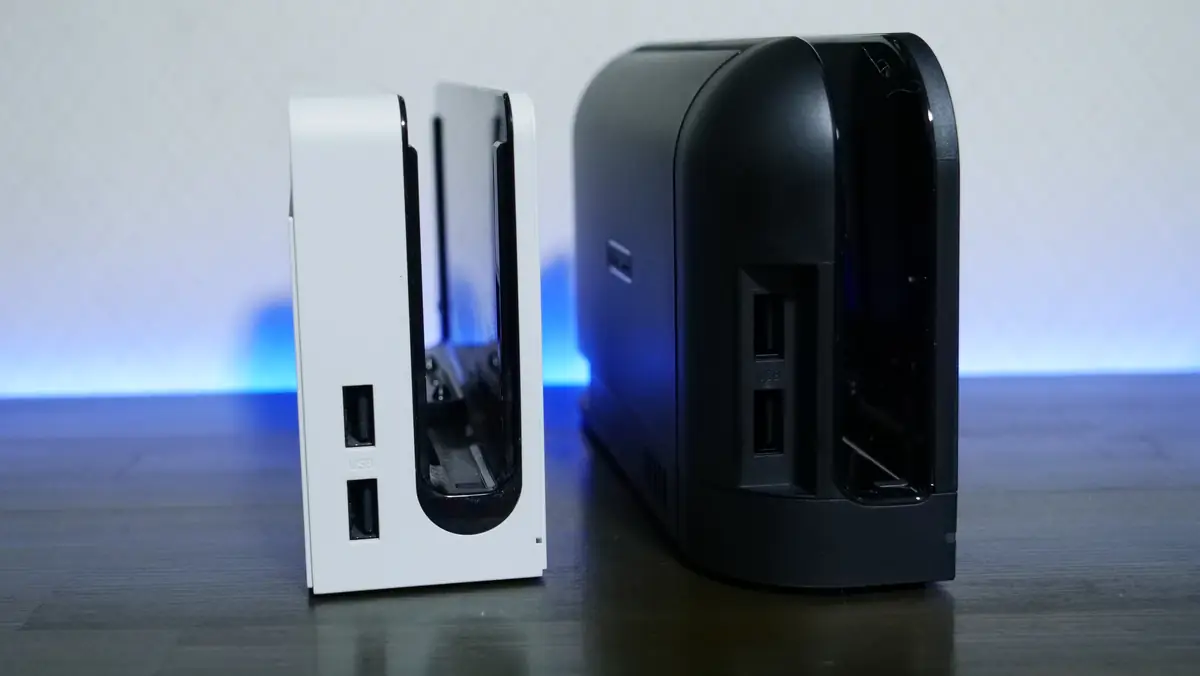 任天堂スイッチ2と旧型任天堂スイッチ 違いと比較 充電ドックの側面