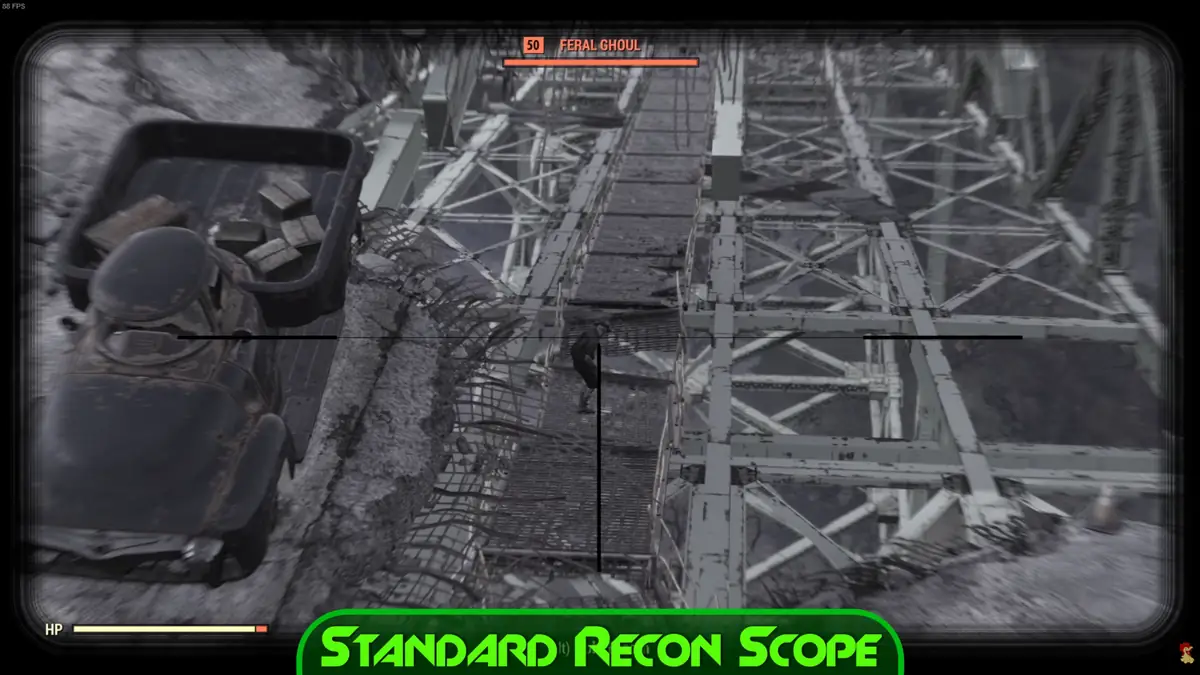 Fallout76 長距離リコンスコープの見え方