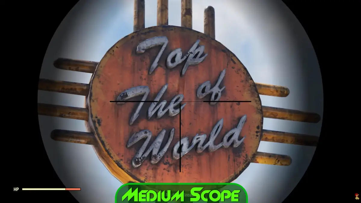 Fallout76 中距離スコープの見え方