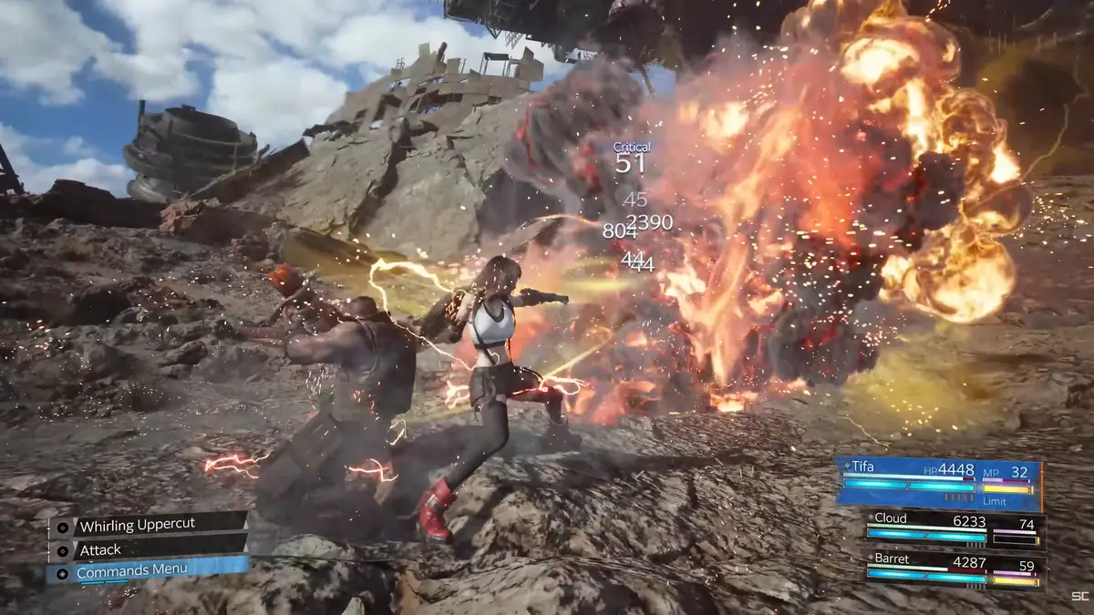FF7リベレーションのバトルシステムについて 戦闘シーンのスクショ