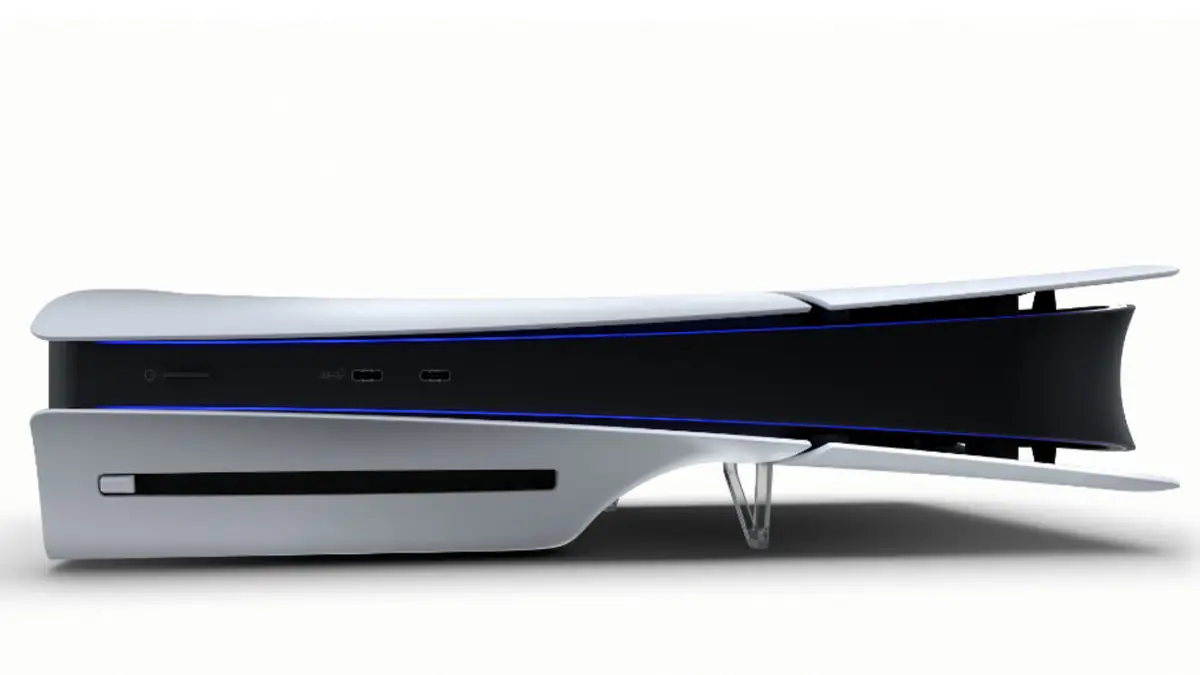 PS5 デジタルエディション 日本語専用　デザインを横置きで見た様子