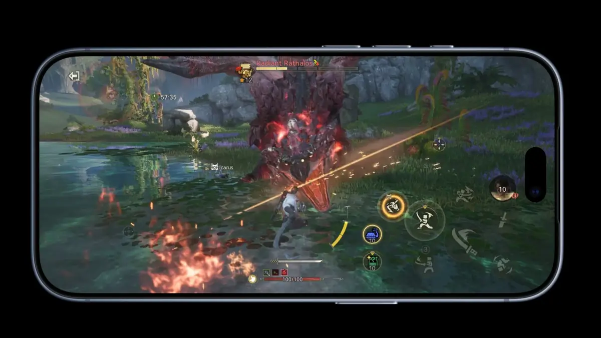 iPhone 18 Pro/18 Pro Max モンハンアウトランダーズをプレイしている様子のスクショ